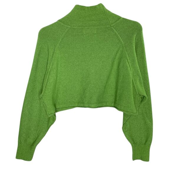 Urban Outfitters L Womens Kyla Cropped Turtleneck Sweater Bright Green - Picture 3 of 10